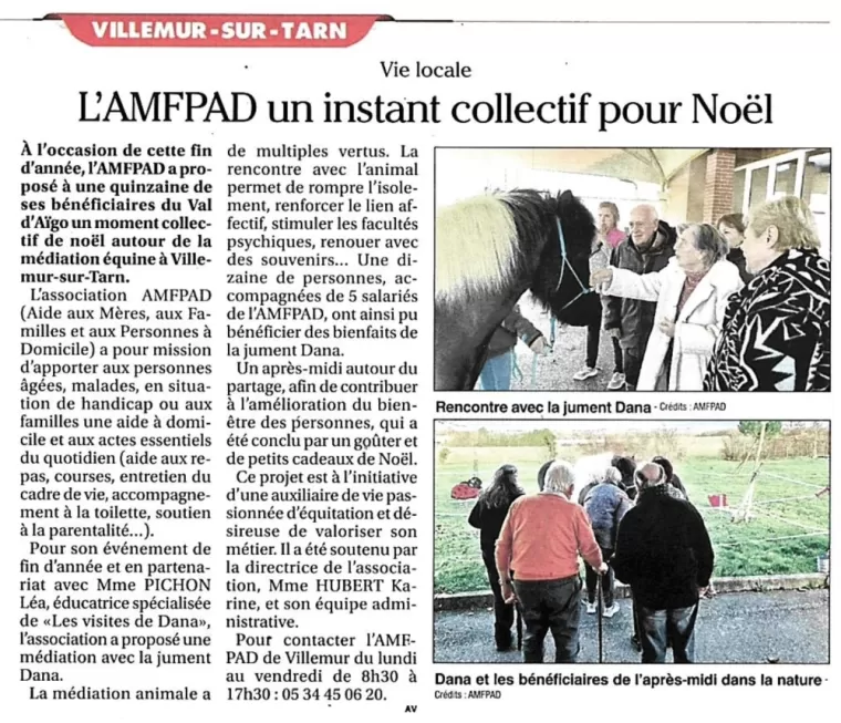 Dana à l'AMFPAD, l'équithérapie à Villemur, Toulouse, AMFPAD