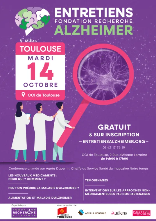 Conférence Alzheimer Toulouse 2025 : Les Entretiens Alzheimer – Mardi 14 octobre, Toulouse, AMFPAD